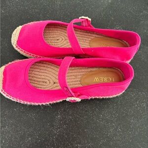 J. Crew Fuchsia Espadrille Flats